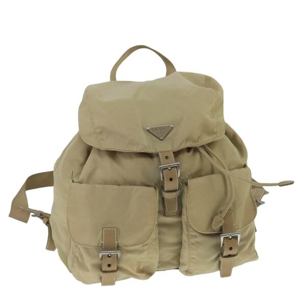 PRADA Backpack Nylon Khaki Silver - Picture 1 of 13
